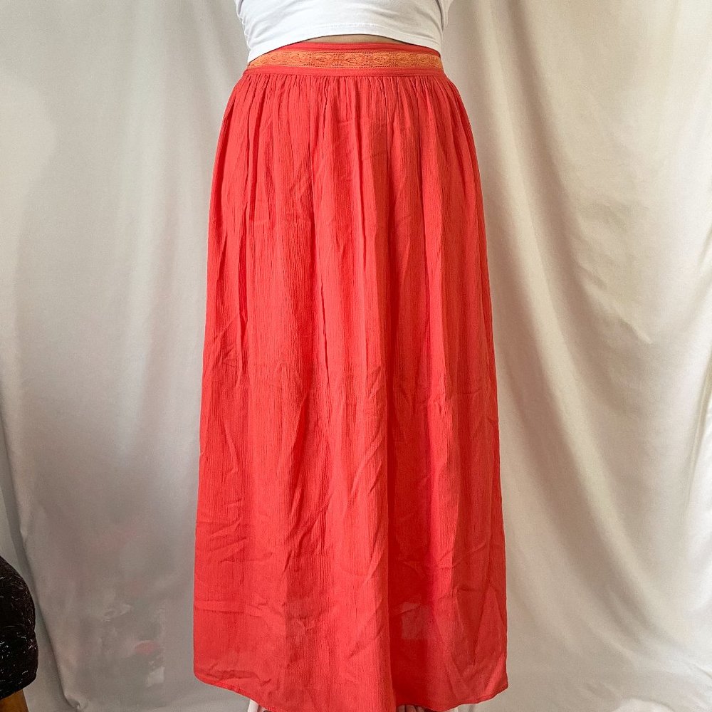 Skies Are Blue Gwyneth Woven Maxi Skirt - Orange